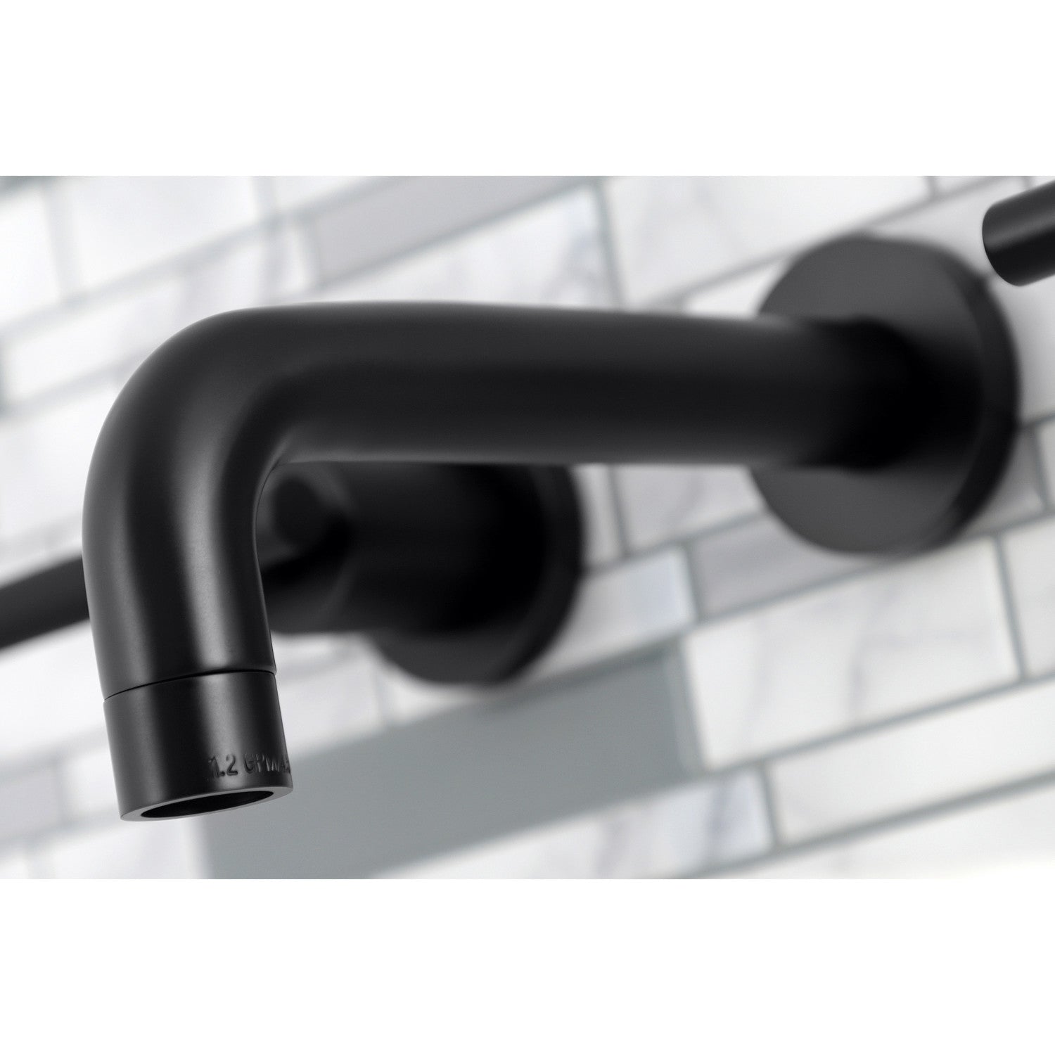 Kingston Sona KS8120CKL - Kaiser Double-Handle 3-Hole Wall Mount Bathroom Faucet, Matte Black — thumbnail 3